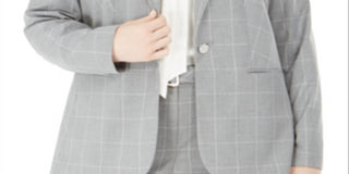 Terno Plus Size Calvin Klein Feminino Blazer Separado para Negócios com Um Botão Cinza Tamanho 18W