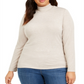 Blusa feminina plus size mesclada com gola falsa marrom tamanho 2X da Style &amp; Co