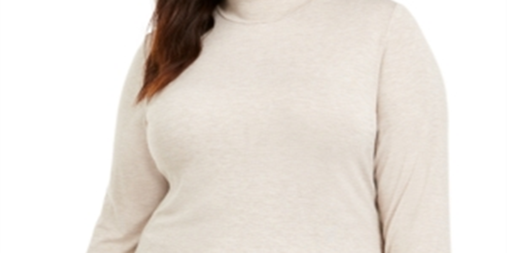 Blusa feminina plus size mesclada com gola falsa marrom tamanho 2X da Style &amp; Co