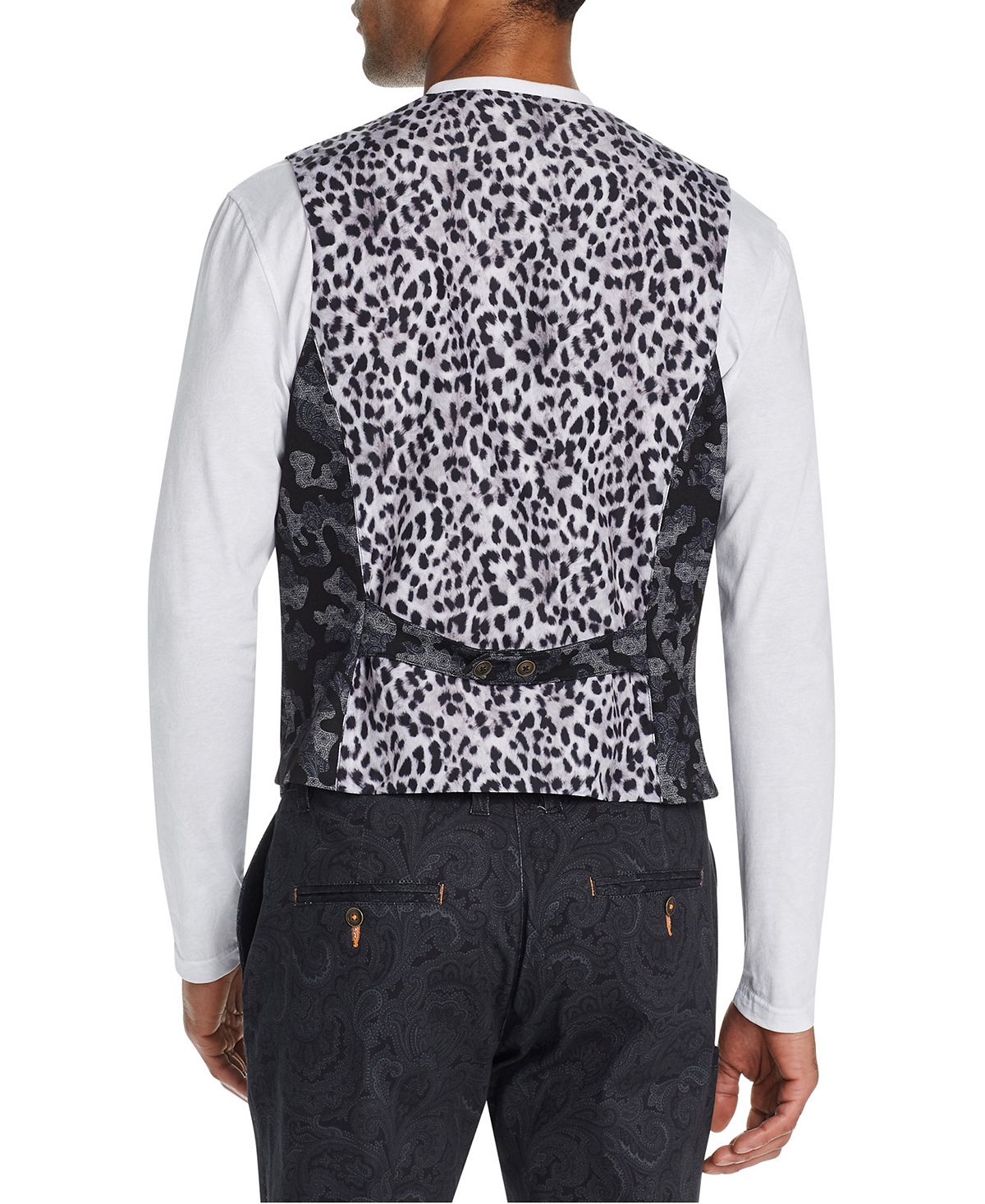 Colete masculino Tallia Slim Fit Stretch Camo Leopardo Preto Tamanho P