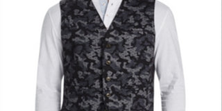 Colete masculino Tallia Slim Fit Stretch Camo Leopardo Preto Tamanho P