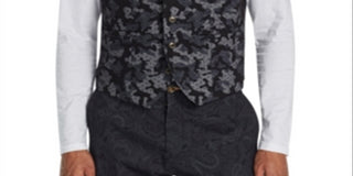 Colete masculino Tallia Slim Fit Stretch Camo Leopardo Preto Tamanho P