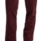 Calça de veludo cotelê clássica elástica masculina Polo Ralph Lauren, tamanho 42x30, vermelha