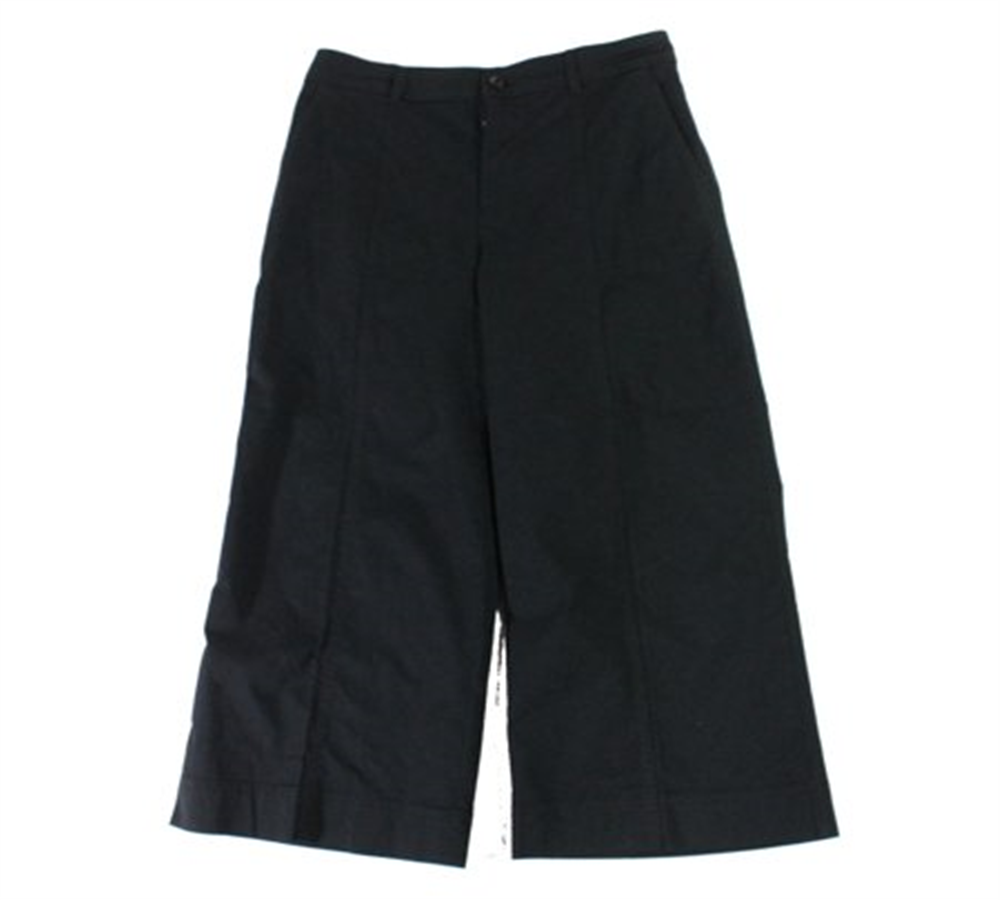 Calça cropped elástica feminina Ralph Lauren, preta, tamanho 6