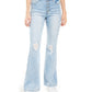 Calça jeans flare com botões rasgados Dollhouse Junior's, azul, tamanho 3