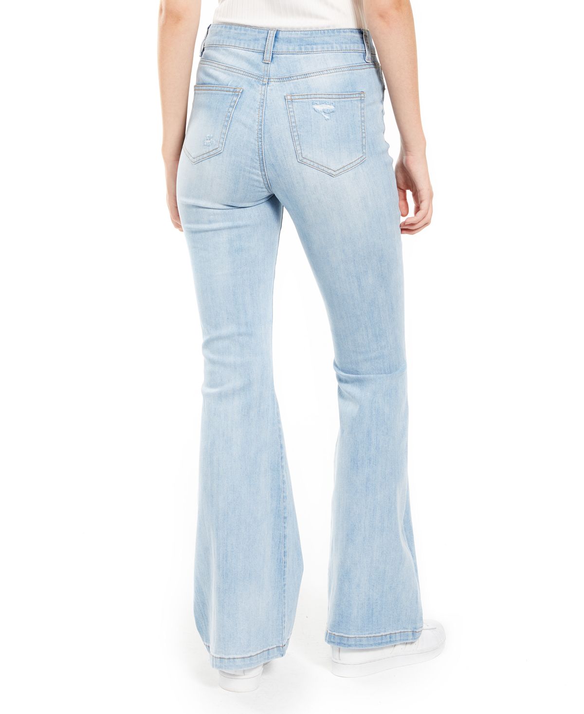 Calça jeans flare com botões rasgados Dollhouse Junior's, azul, tamanho 3