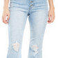 Calça jeans flare com botões rasgados Dollhouse Junior's, azul, tamanho 3