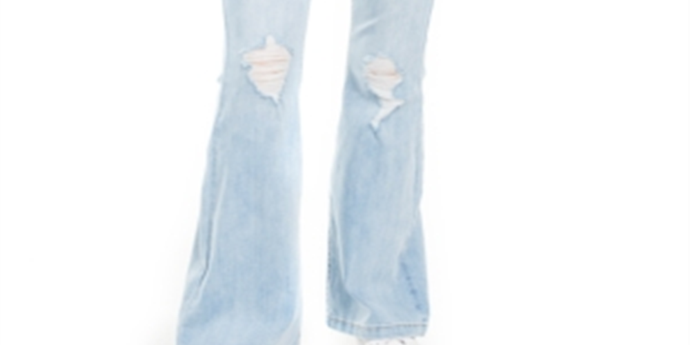 Calça jeans flare com botões rasgados Dollhouse Junior's, azul, tamanho 3