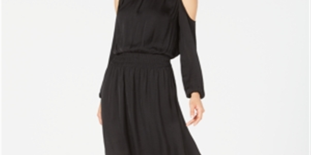 Vestido de festa feminino Alfani com decote redondo, manga comprida, comprimento até o joelho, preto, tamanho extragrande