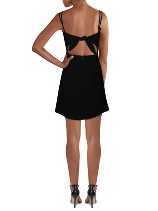 Vestido curto com amarração nas costas e alças finas French Connection feminino, preto, tamanho 2
