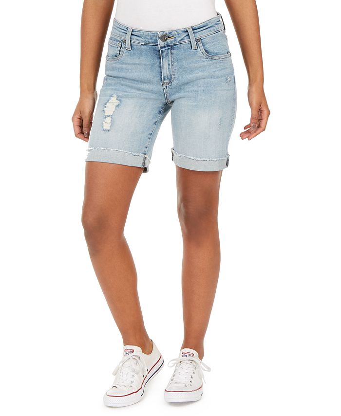 Shorts jeans femininos Kut From The Kloth Catherine Boyfriend, azul, tamanho 4