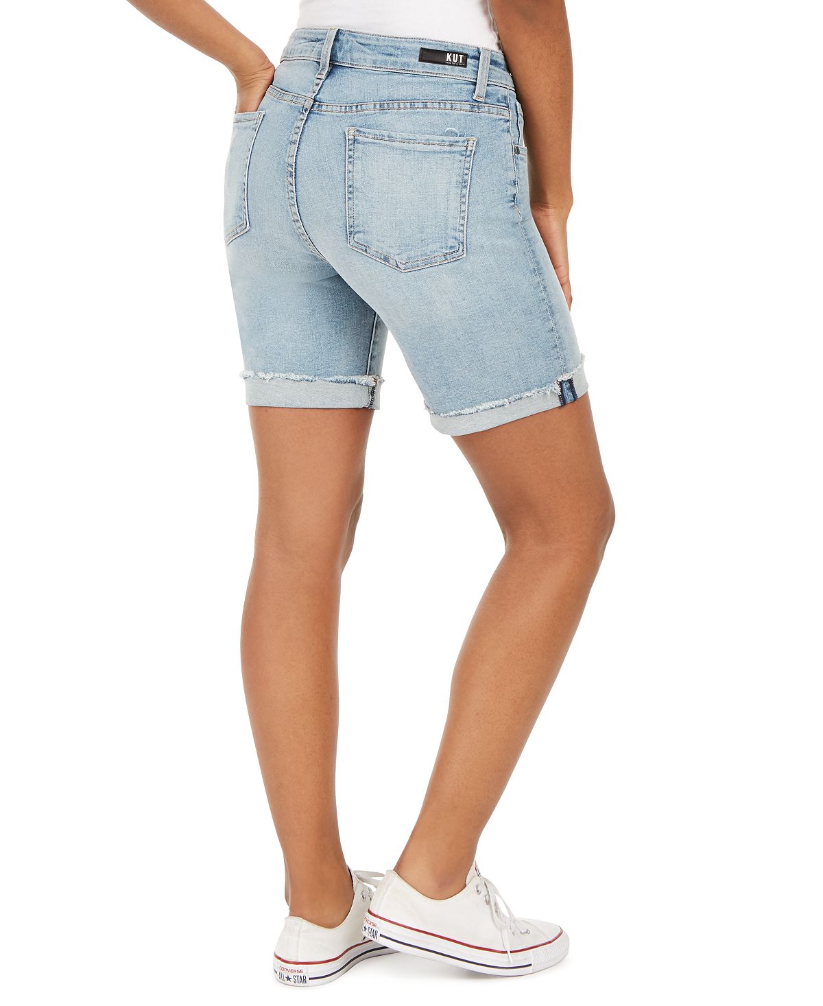 Shorts jeans femininos Kut From The Kloth Catherine Boyfriend, azul, tamanho 4
