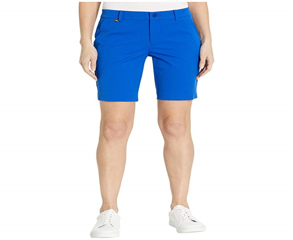 Shorts de sarja bielástico Ralph Lauren feminino, azul, tamanho 10, pequeno