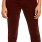 Calça feminina Kut From The Kloth de cintura alta Fab Ab Skinny de veludo cotelê vermelha tamanho 14