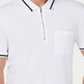 Polo masculino com zíper de um quarto da INC International Concepts, branco, tamanho extragrande
