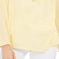 Charter Club Feminino Borla Amarrada Ilhós Linho Top Amarelo Tamanho X-G