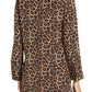 Blusa feminina Michael Kors com estampa de leopardo marrom - tamanho extragrande