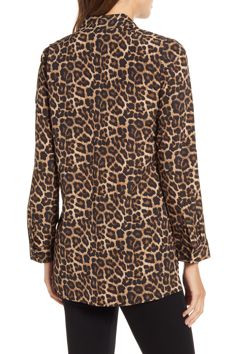 Blusa feminina Michael Kors com estampa de leopardo marrom - tamanho extragrande
