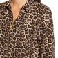 Blusa feminina Michael Kors com estampa de leopardo marrom - tamanho extragrande