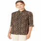 Blusa feminina Michael Kors com estampa de leopardo marrom - tamanho extragrande