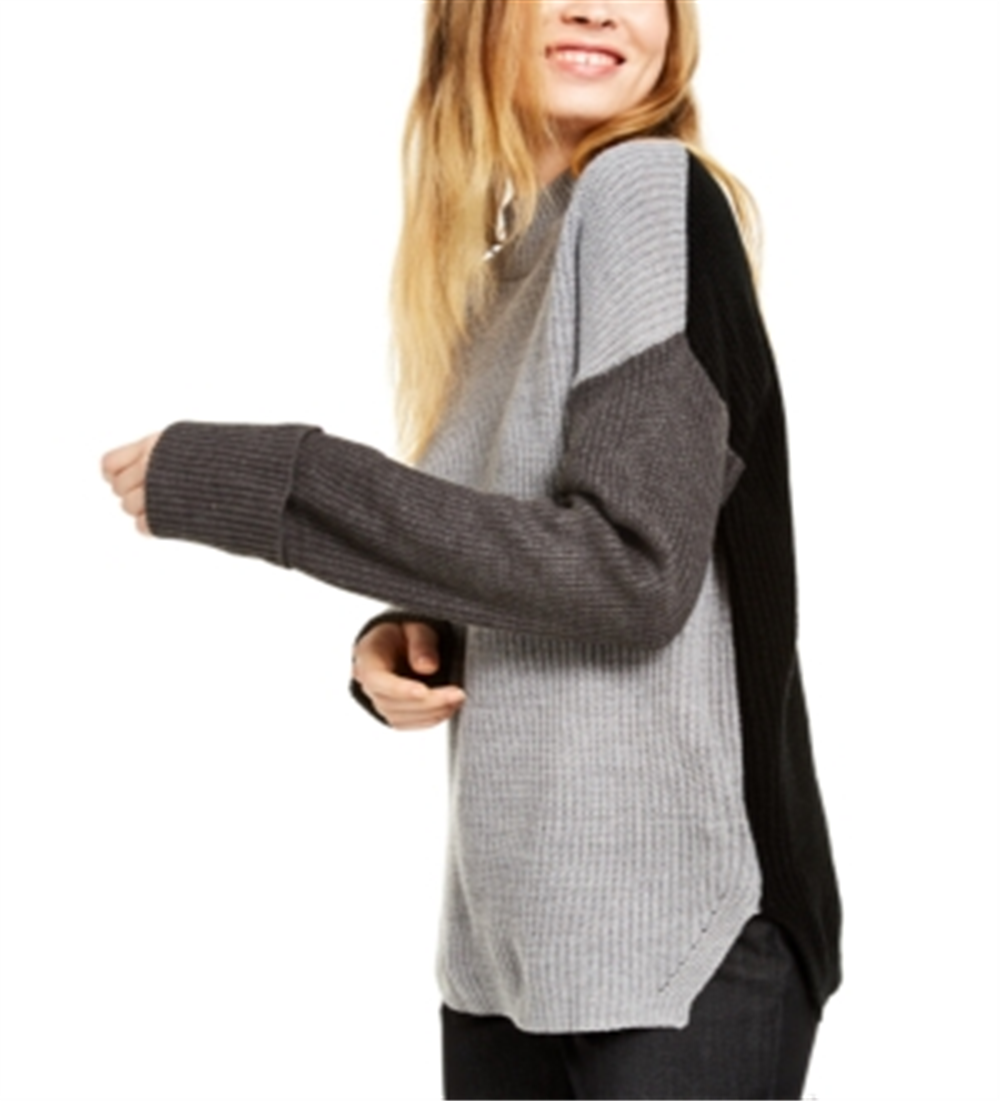 Suéter Calvin Klein Feminino Gola Falsa Colorblock Cinza Tamanho X-G