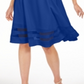Vestido Calvin Klein Feminino Illusion Trim Fit Flare Azul Tamanho 6