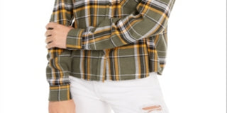 Camisa xadrez de flanela Ultra Flirt Junior, verde, tamanho GG