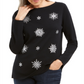 Karen Scott Blusa Feminina Floco de Neve Embelezada Preta Tamanho P