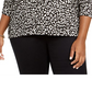 Suéter feminino Michael Kors Plus com estampa de leopardo e jacquard - Preto, tamanho 2XL