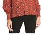 Blusa feminina Sanctuary Noelle com manga franzida, vermelha, tamanho XXS