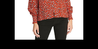 Blusa feminina Sanctuary Noelle com manga franzida, vermelha, tamanho XXS