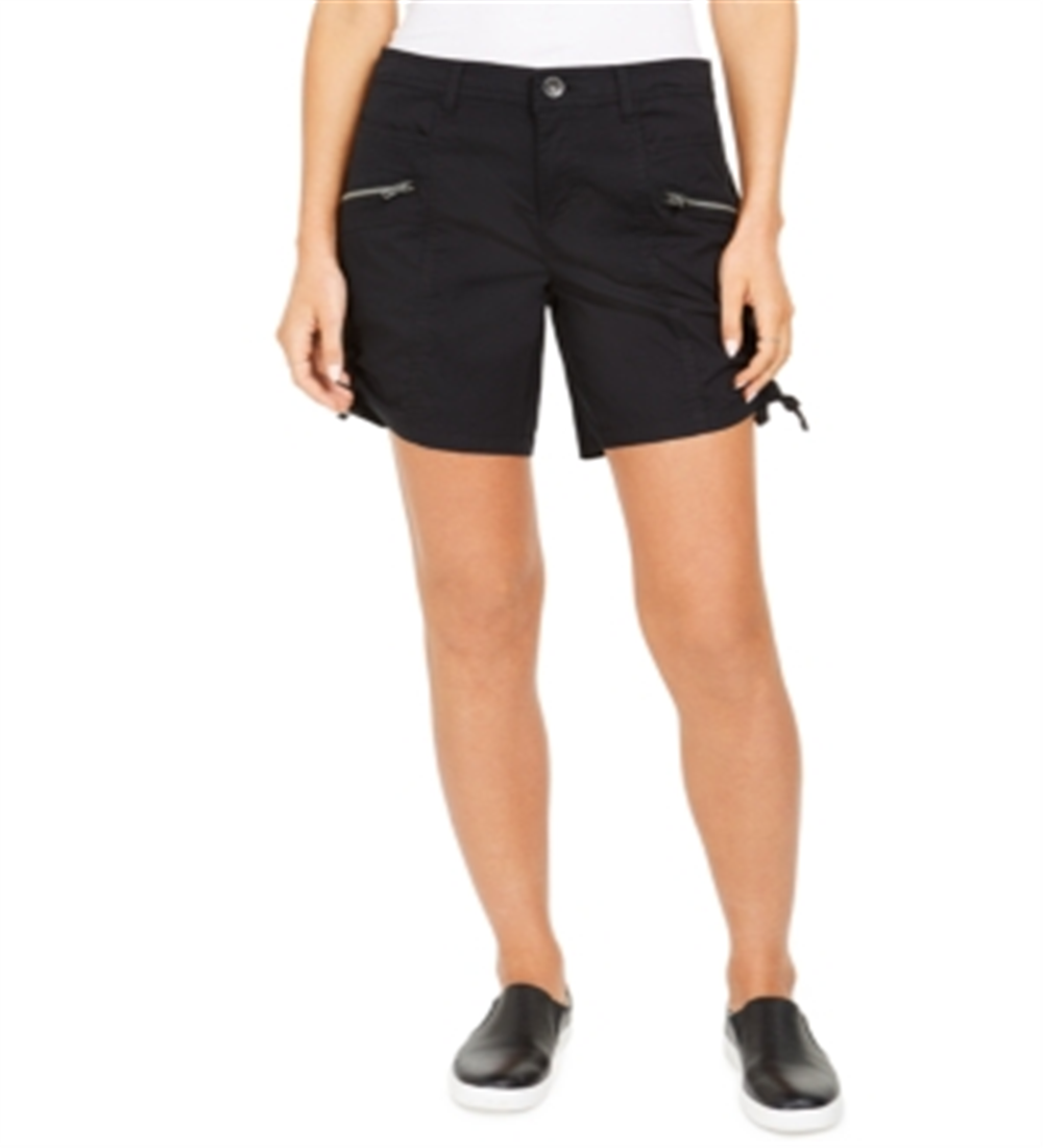 Shorts cargo feminino com bolso e zíper Style &amp; Co, preto, tamanho 14