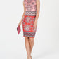 Vestido feminino Vince Camuto Scuba Sheath Laranja Tamanho 4