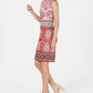 Vestido feminino Vince Camuto Scuba Sheath Laranja Tamanho 4