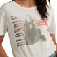 Camiseta feminina listrada Lucky Brand Blondie, branca, tamanho P
