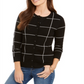 Cardigan feminino Charter Club com botões e vidraças, preto, tamanho extragrande