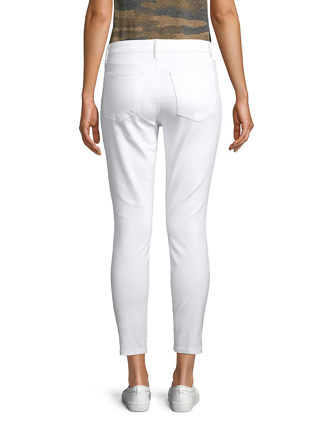 Calça jeans skinny capri feminina Lucky Brand Ava, branca, tamanho 27