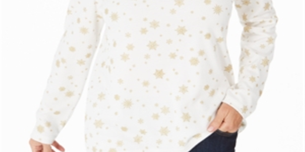 Karen Scott Blusa Feminina Snowy Glory Gola Simulada Branca Tamanho Pequeno