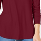 Camiseta feminina canelada de manga comprida INC International Concepts, vermelha, tamanho pequeno
