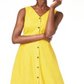 Vestido Alfani Feminino com Botões e MIDI Amarelo Tamanho 4 Petite