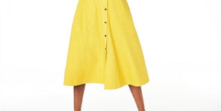 Vestido Alfani Feminino com Botões e MIDI Amarelo Tamanho 4 Petite