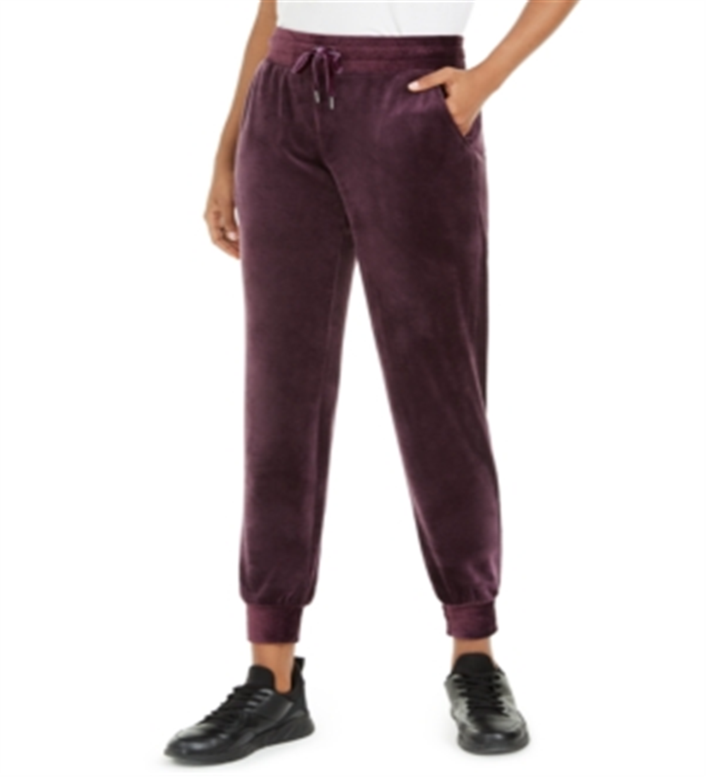 Calça de moletom feminina Ideology Velour, roxa, tamanho XL