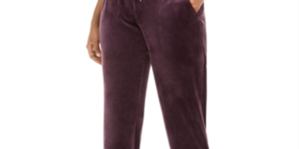 Calça de moletom feminina Ideology Velour, roxa, tamanho XL