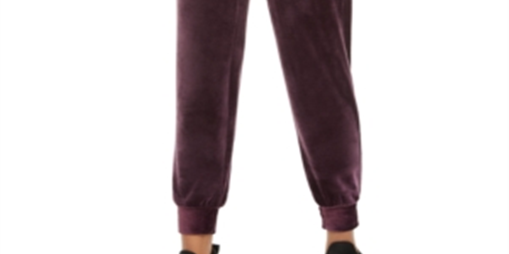 Calça de moletom feminina Ideology Velour, roxa, tamanho XL