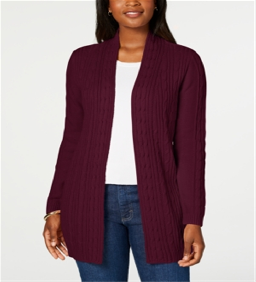 Cardigan de tricô feminino Karen Scott, marrom, tamanho P