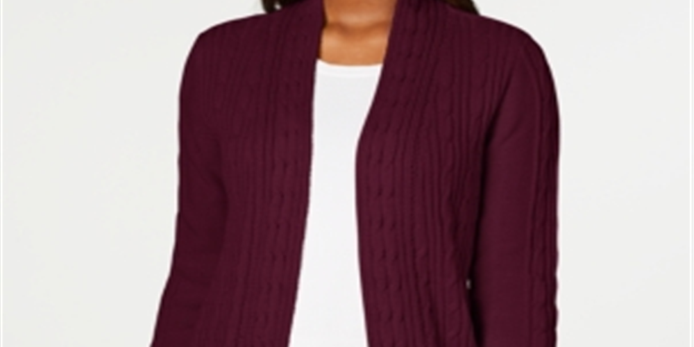 Cardigan de tricô feminino Karen Scott, marrom, tamanho P