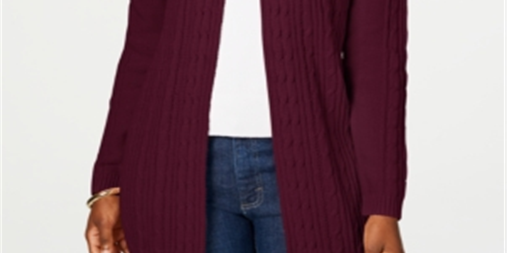 Cardigan de tricô feminino Karen Scott, marrom, tamanho P