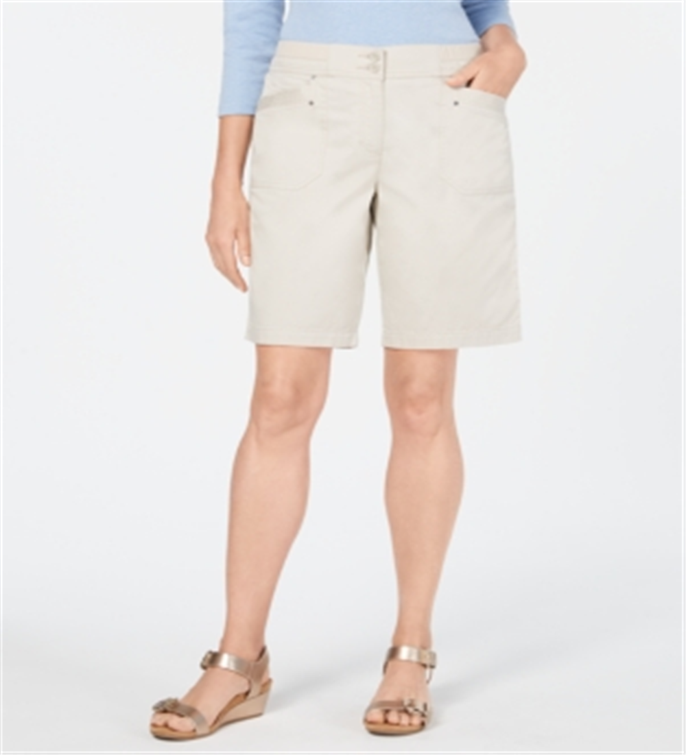 Shorts feminino Karen Scott Skimmer bege tamanho 6P