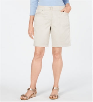Shorts feminino Karen Scott Skimmer bege tamanho 6P