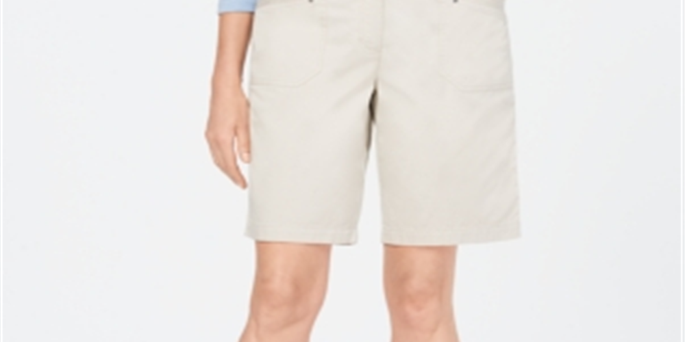 Shorts feminino Karen Scott Skimmer bege tamanho 6P